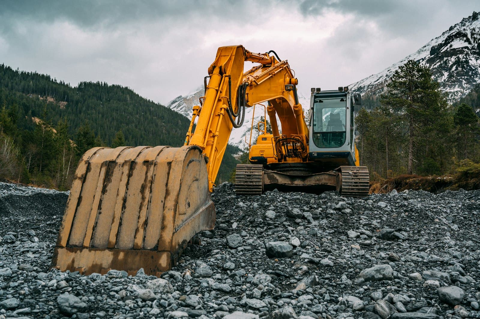 Excavator on a job site