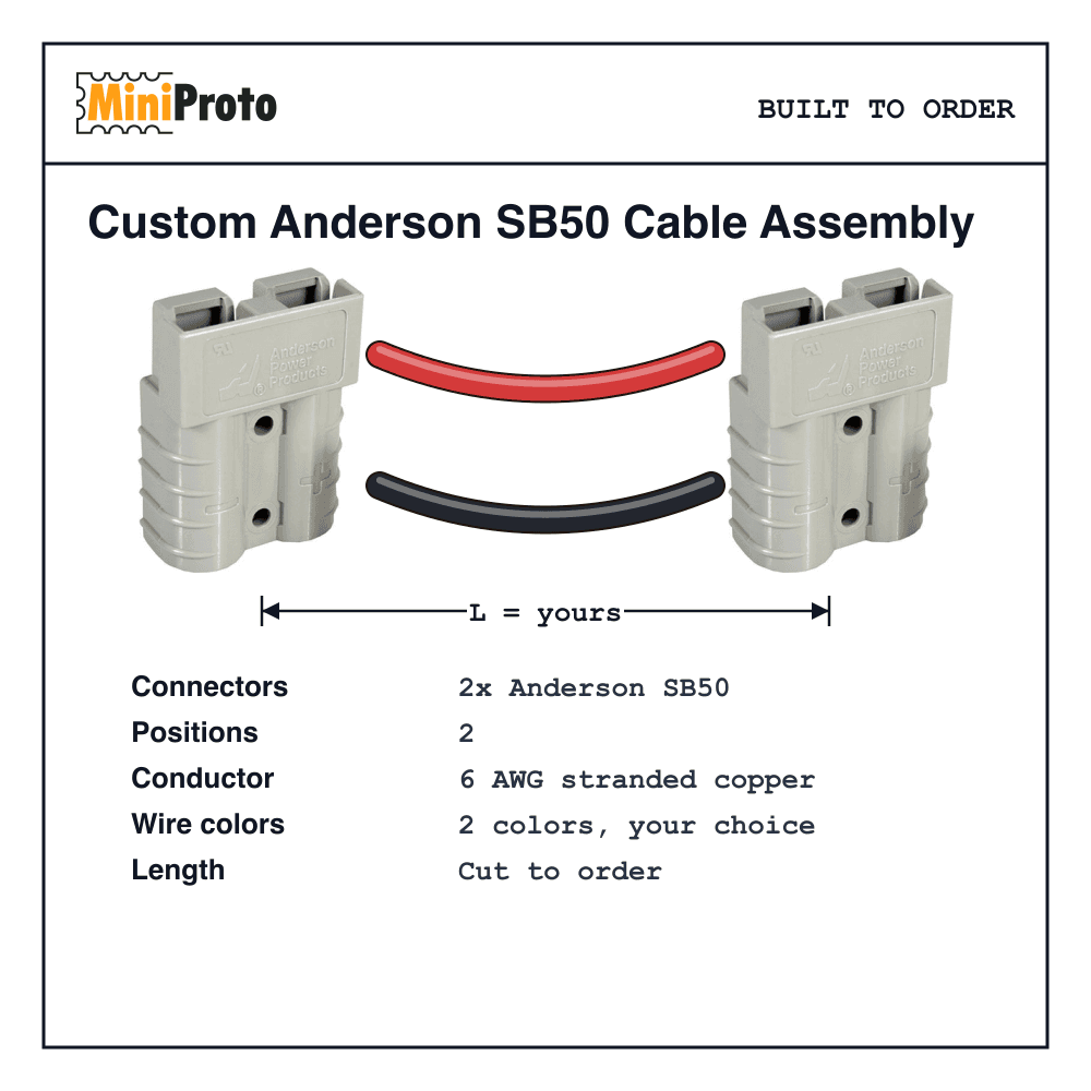 Custom Anderson SB50 Cable Assembly