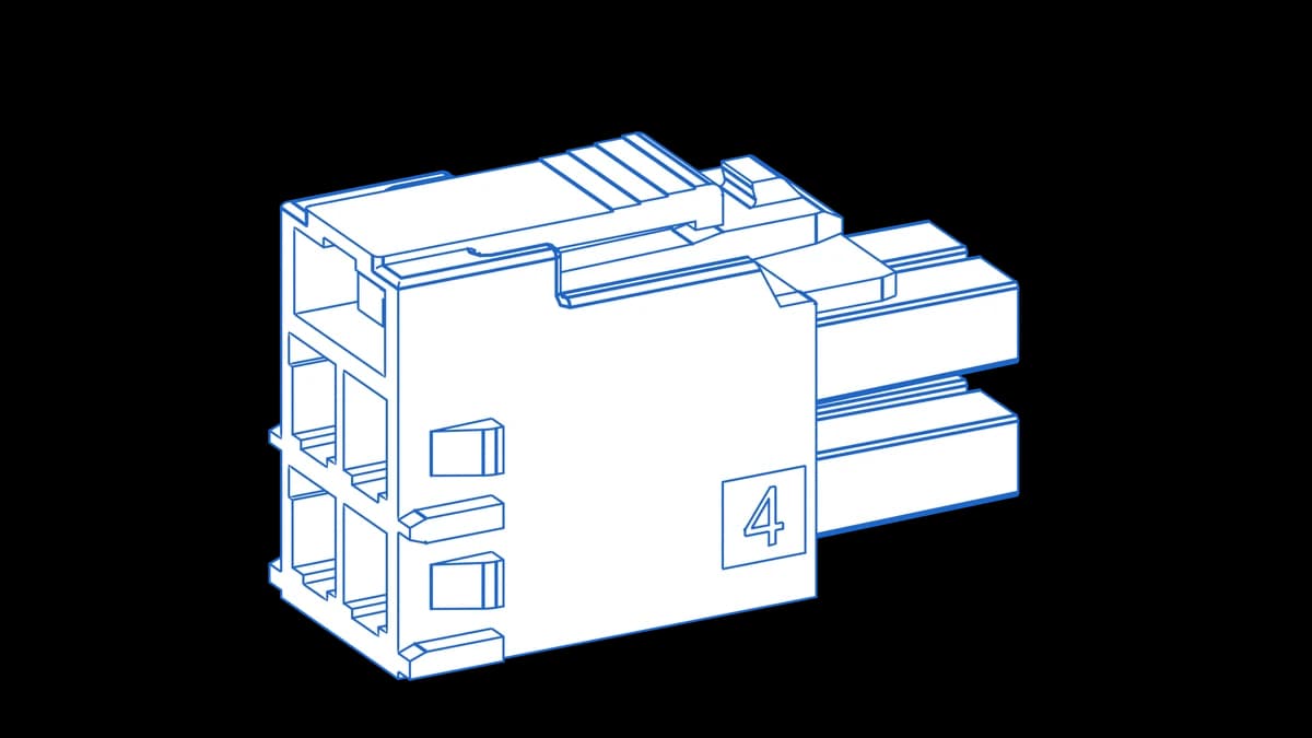 Molex Ultra-Fit 4-circuit dual-row receptacle housing