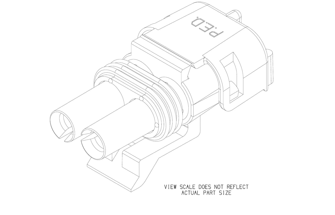 Aptiv engineering drawing of a two-way sealed Weather Pack connector assembly